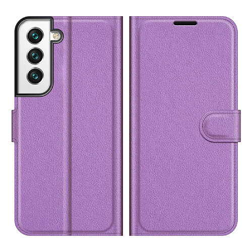 Etui en PU texture litchi, fermeture magnétique violet pour votre Samsung Galaxy S22 Plus