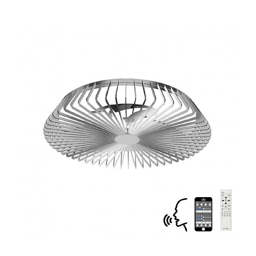 Luminaire Center Plafonnier ventilateur Himalaya Argent 1 ampoule 18,6cm