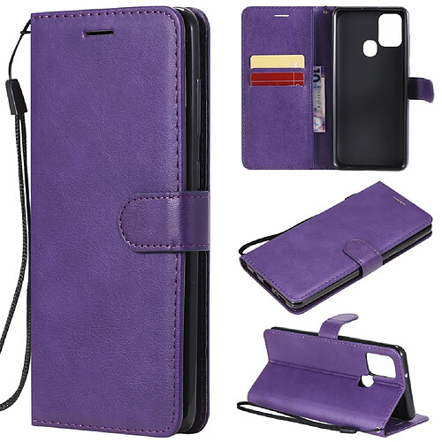 Etui en PU avec support violet pour votre Samsung Galaxy A21s