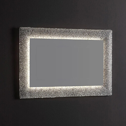 Kiamami Valentina MIROIR EN VERRE FONDU 90X62 RÉTRO-ÉCLAIRÉ COULEUR GLACE