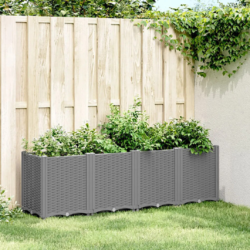 vidaXL Jardinière gris clair 160x40x53 cm polypropylène