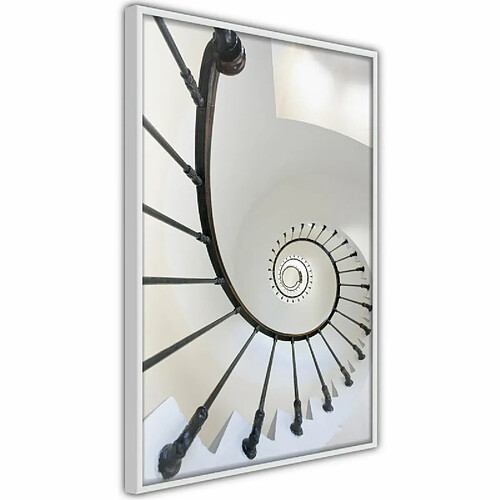 Paris Prix Affiche Murale Encadrée Twisted Steps 20 x 30 cm Blanc