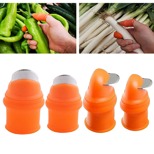 4 Pcs / Ensemble Silicone Pouce Légumes Cutter Doigt Pouce Plante