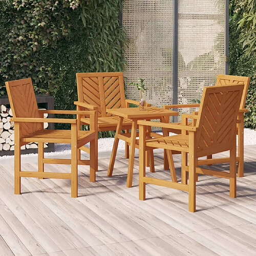 Maison Chic Lot de 4 Chaises à dîner de jardin bois massif d'acacia -GKD78274