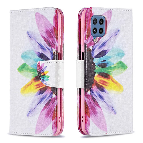 Etui en PU + TPU magnétique avec support tournesol pour votre Samsung Galaxy M32 (Global Version)