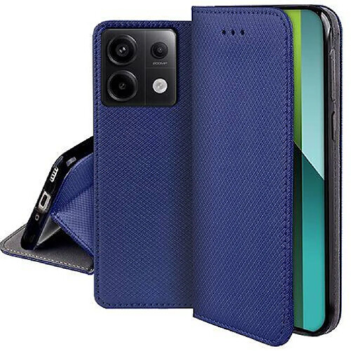 Htdmobiles Housse etui portefeuille avec coque interieure en silicone pour Xiaomi Redmi Note 13 Pro 5G / Poco X6 5G + film ecran - BLEU MAGNET