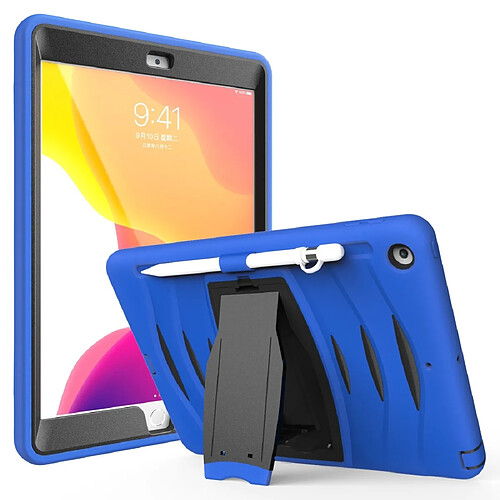 Wewoo Housse Coque Pour Galaxy Tab A 10.1 2019 T510 / T515 rotation à 360 degrés PC + étui de protection en silicone avec support et dragonne bleu foncé