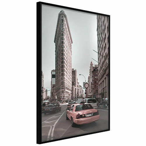 Paris Prix Affiche Murale Encadrée Flatiron Building 30 x 45 cm Noir