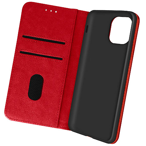 Avizar Housse Apple iPhone 13 Mini Clapet Portefeuille Fonction Support vidéo rouge