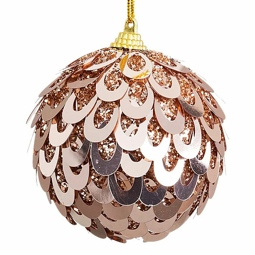 BigBuy Christmas Boules de Noël Bronze Plastique Polyfoam 6 x 6 x 6 cm (6 Unités)