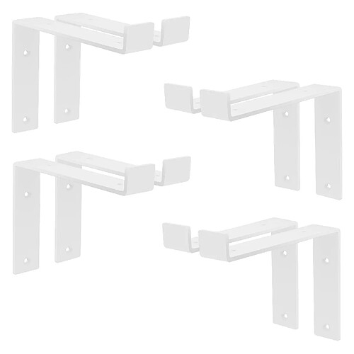 Lot de 8 Supports d'Étagère ML-Design 20x4x14,5 cm, en Métal, Blanc, Style Industriel