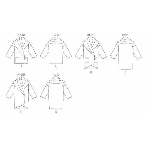 Vogue Patterns V8930 Patrons de vestes pour femme Blanc Tailles L à XXL