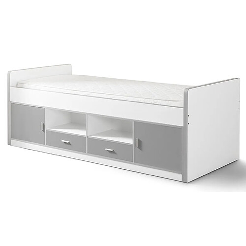 Vipack BONNY Lit capitaine 90x200 Silver sans sommie