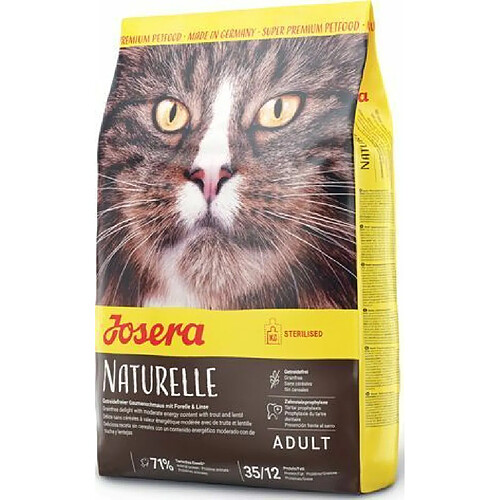 JOSERA Naturelle 400 g GRAIN FREE | Croquettes pour chat stérilisé | Faible teneur en matières grasses | Sans céréales | Nourriture Super Premium pour chat adulte | Sachet de 400 g