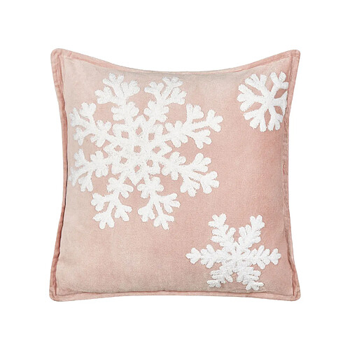 Beliani Coussin MURRAYA Coton 45 x 45 cm Abstrait Rose