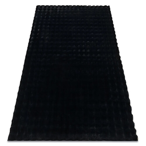 RUGSX Tapis BUBBLE noir 25 IMITATION DE FOURRURE DE LAPIN 3D structurel 80x150 cm