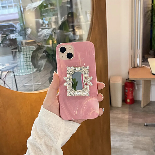 GUPBOO Étui pour iPhone11 Support de miroir en strass avancé Coque de téléphone en silicone