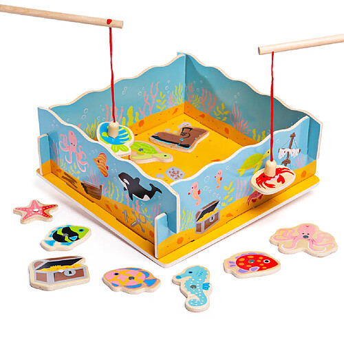 Bigjigs Toys Jeu de pêche magnétique avec base