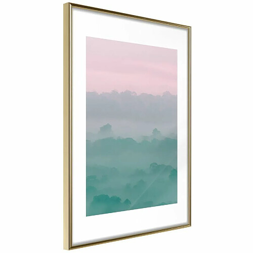 Paris Prix Affiche Murale Encadrée Morning Fog 30 x 45 cm Or