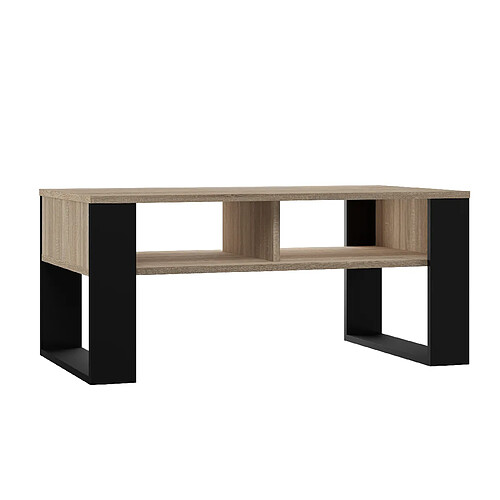 Vivaldi Table Basse Modern III Chene Sonoma Noir 90 cm