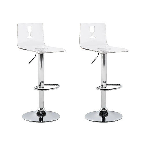 Beliani Tabouret de bar Set de 2 Blanc BUSAN