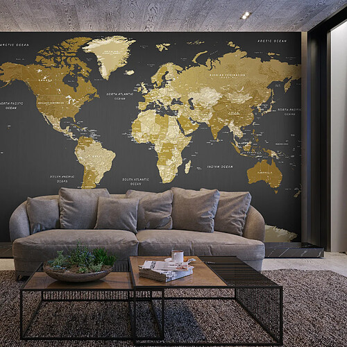 Artgeist Papier peint - World Map: Modern Geography [100x70]