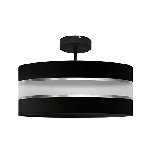 Helam Suspension Helen Tissu,Fer Argent,noir 3 ampoules 25cm