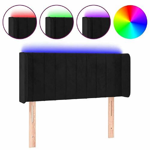 Maison Chic Tête de lit moderne à LED lumineuse pour chambre - Décoration de lit Noir 83x16x78/88 cm Velours -MN83982