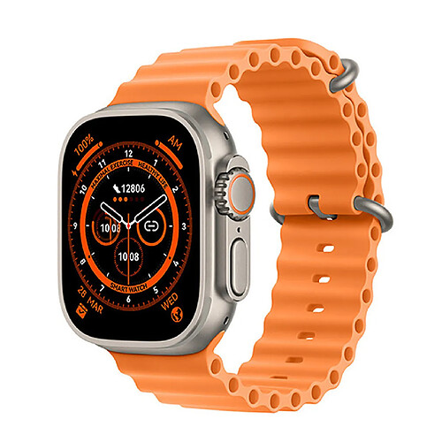 VANWIN Montre Connectée Étanche Et Sportive T900 Ultra Avec Ceinture Marine -Orange