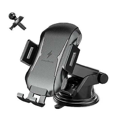 Chrono Chargeur de voiture sans fil, 10W Qi Fast Chargeur de voiture sans fil avec capteur automatique Support de téléphone de voiture Vent Mount pour iPhone 13/12/11/X et Pro seies, Samsung Galaxy S10/S20/21 (Noir)