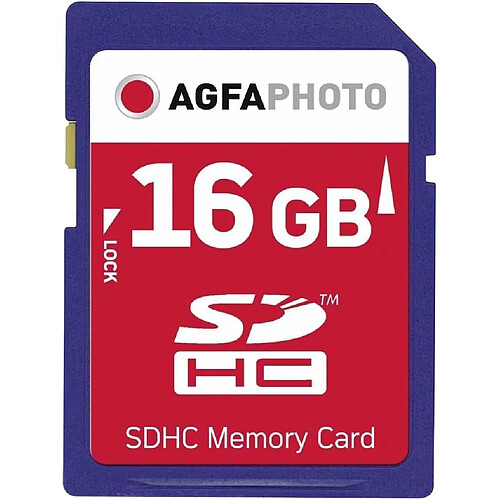 Agfa Photo AgfaPhoto Carte mémoire flash SDHC - 10408 - Capacité 16GB - Bleu - Bleu