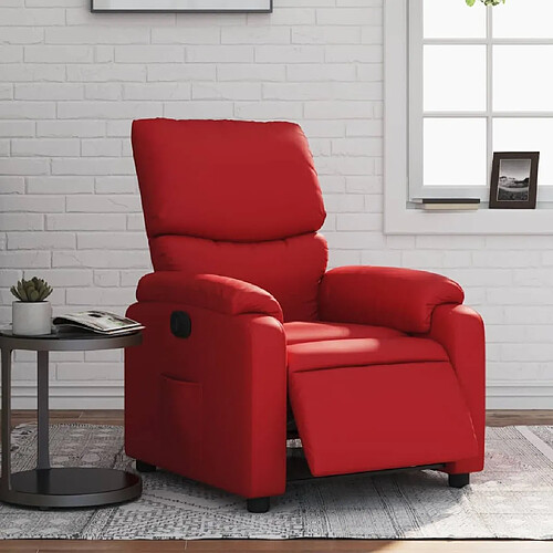 vidaXL Fauteuil inclinable électrique Rouge Similicuir