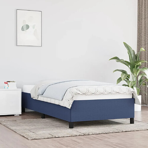 Maison Chic Lit adulte - Lit simple Cadre de lit,Structure du lit Contemporain Bleu 90x190 cm Tissu -MN47518