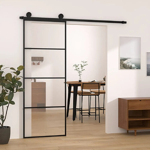 vidaXL Porte coulissante avec kit de quincaillerie 76x205 cm Verre ESG