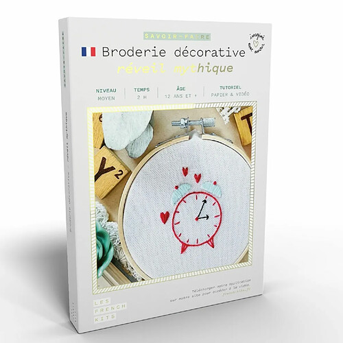 Youdoit Coffret DIY - Broderie décorative - Le réveil sonne