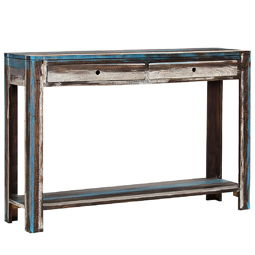 vidaXL Table console Bois massif Vintage 118 x 30 x 80 cm