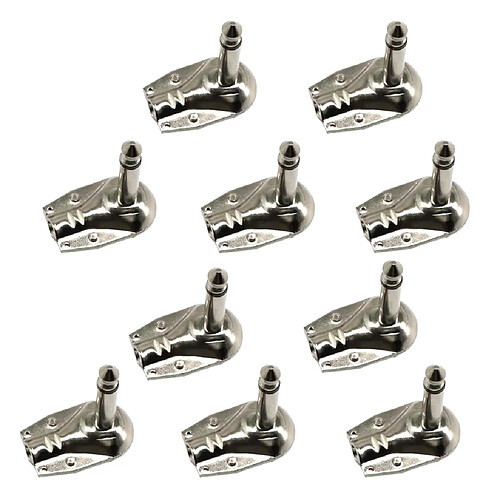 10Pcs Mono Angle Droit Connecteur Adaptateur Mâle à Femêlle 6.35mm Bouchon Plat