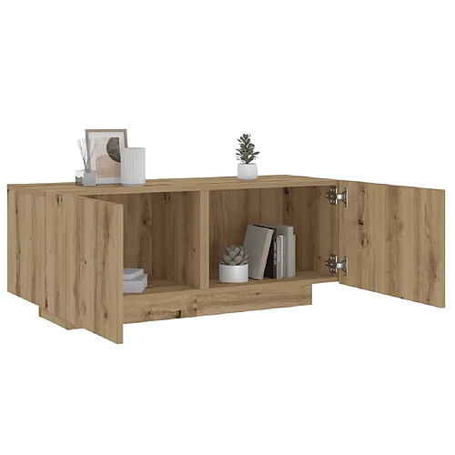 vidaXL Table de chevet chêne artisanal 100x35x40 cm bois d’ingénierie