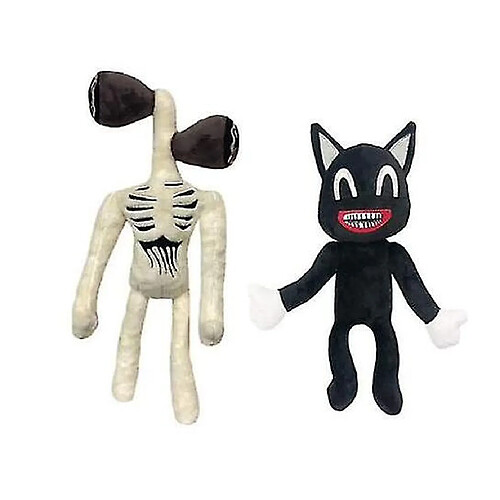 Universal 2pcs/set Anime Sirenhead Plush Toy Siren Head Stuffed Doll Juguetes Legends Horror Black Cat Peluches Toys For Children Gifts()