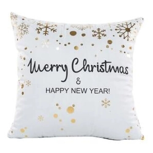 Wewoo Joyeux Noël taie d'oreiller or feuille d'impression couverture canapé taille jeter housse de coussin café décoratif 43cm x 43cm 14