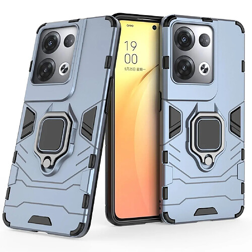 Htdmobiles Coque pour Oppo Reno 8 Pro 5G - housse etui rigide anti choc + film ecran - BLEU FONCE