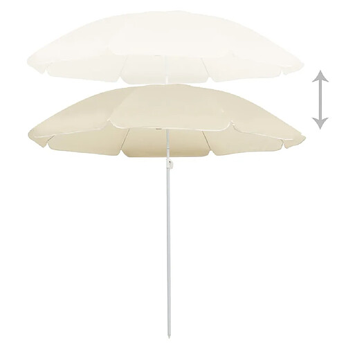 Maison Chic Parasol Jardin | Parasol d'extérieur avec mat en acier Sable 180 cm - GKD55159