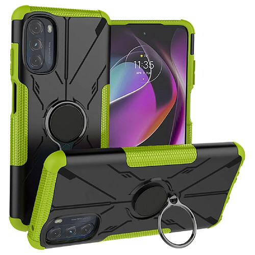 Coque en TPU antichoc, airbags à quatre coins avec béquille pour votre Motorola Moto G (2022) 5G - vert