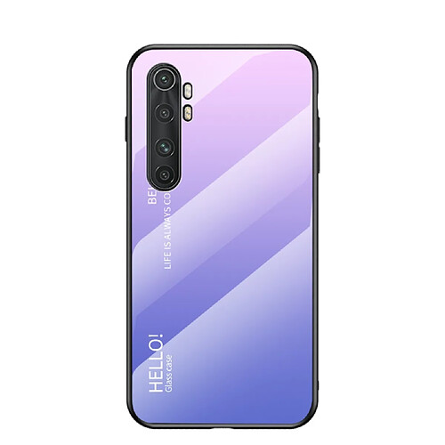 Coque en TPU hybride de couleur dégradé rose-mauve pour votre Xiaomi Mi Note 10 Lite