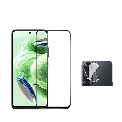 Kit de film de caméra arrière + Verre de couverture en 5D trempé Phonecare pour Oppo A58 4G - Transparent/Noir