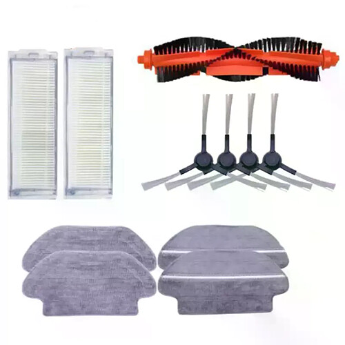 Brosse principale Compatible avec Xiaomi Mijia STYJ02YM Conga 3490 Viomi V2 PRO V RVCLM21B, brosse latérale AD, chiffon de vadrouille, filtre HEPA