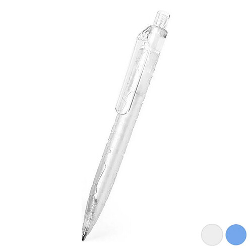 Totalcadeau Stylo à bille finition translucide écologique - Stylo encre bleu design Couleur - Blanc pas cher