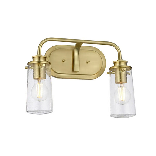 Elstead Lighting Applique murale salle de bains Kichler Acier,verre grainé transparent Laiton brossé