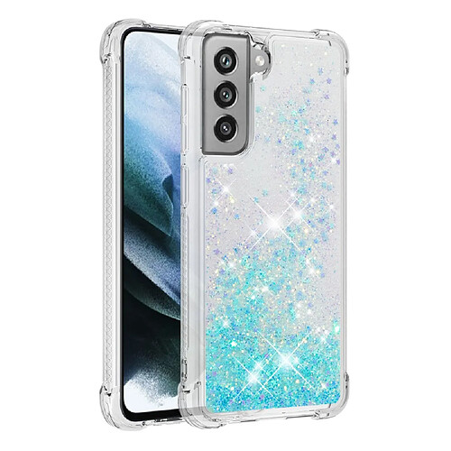 Coque en TPU Amortissement dynamique des sables mouvants Étoiles bleues pour votre Samsung Galaxy S21 FE/S21 Fan Edition