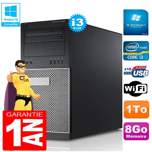 PC Tour DELL 9020 Core I3-4130 Ram 8Go Disque 1 To Graveur DVD Wifi W7 · Occasion